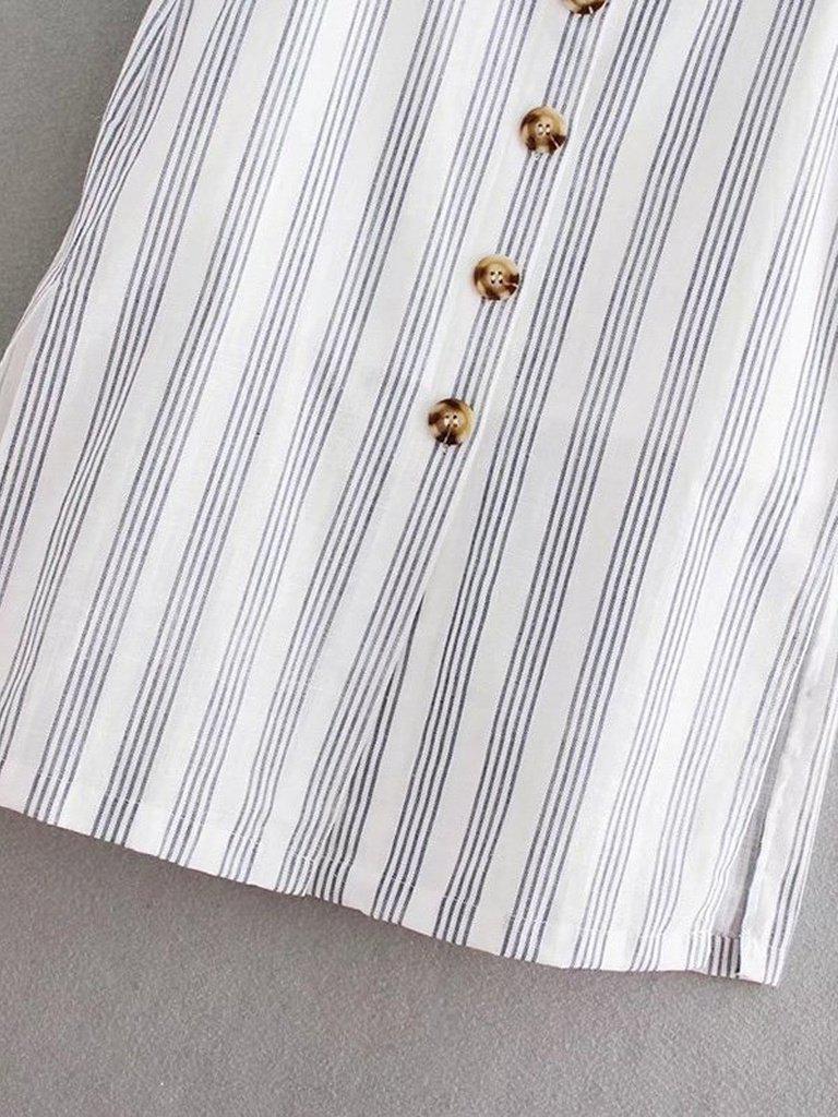Button Through Slit Side Skirt-bottom-Des Mess