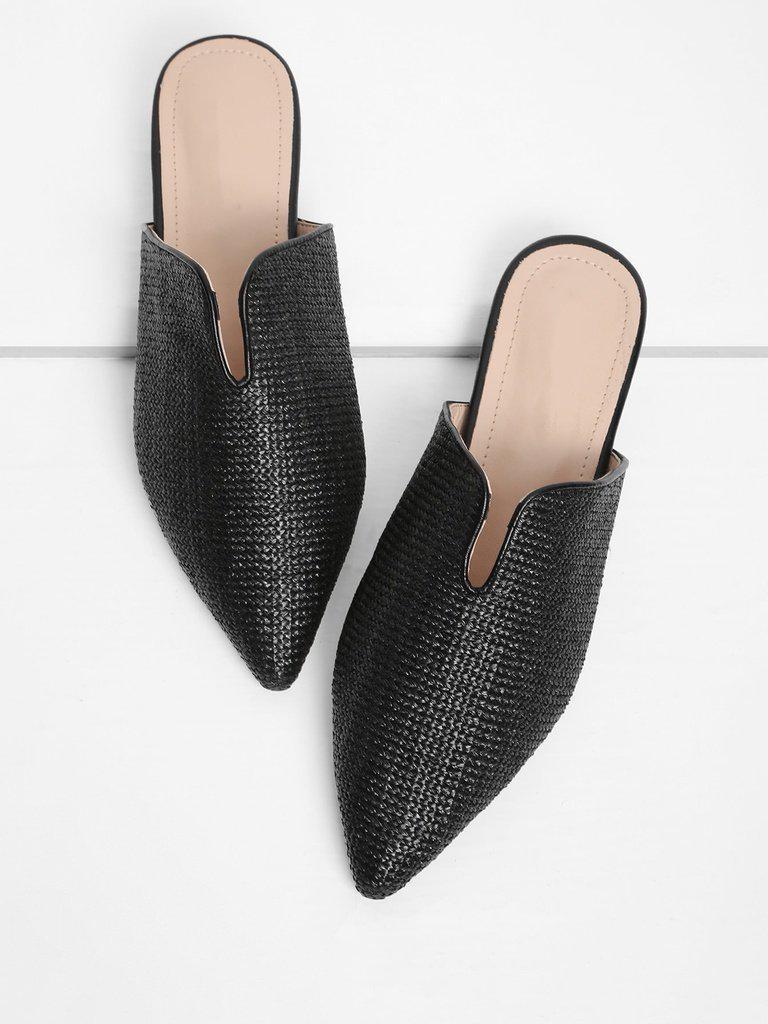 Pointed Toe Woven Flats-shoes-Des Mess