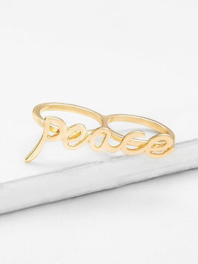 Slogan Design Linked Ring-jewelry-Des Mess