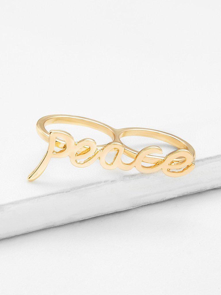 Slogan Design Linked Ring-jewelry-Des Mess