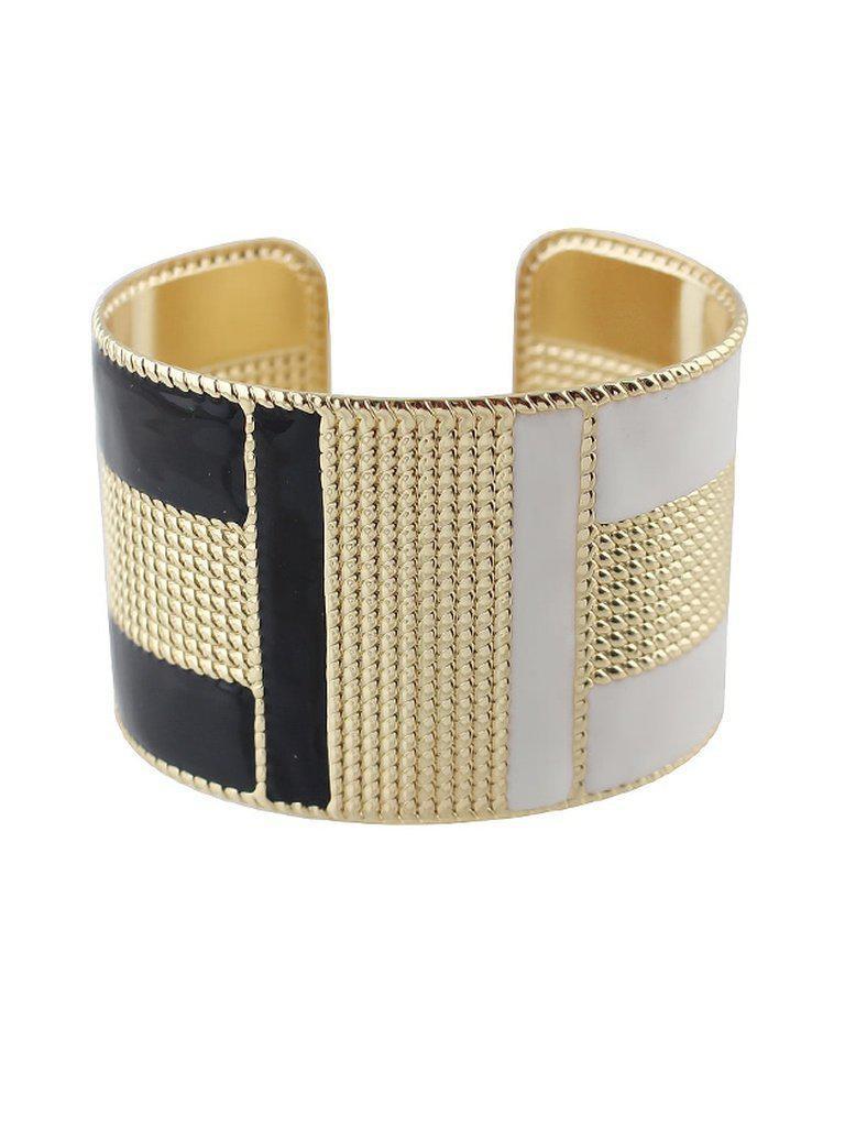 Black-W Steampunk Cuff Bracelets Bangles--Des Mess