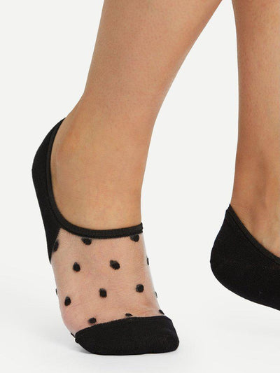 Dot Mesh Panel Socks 5pairs-accessories-Des Mess