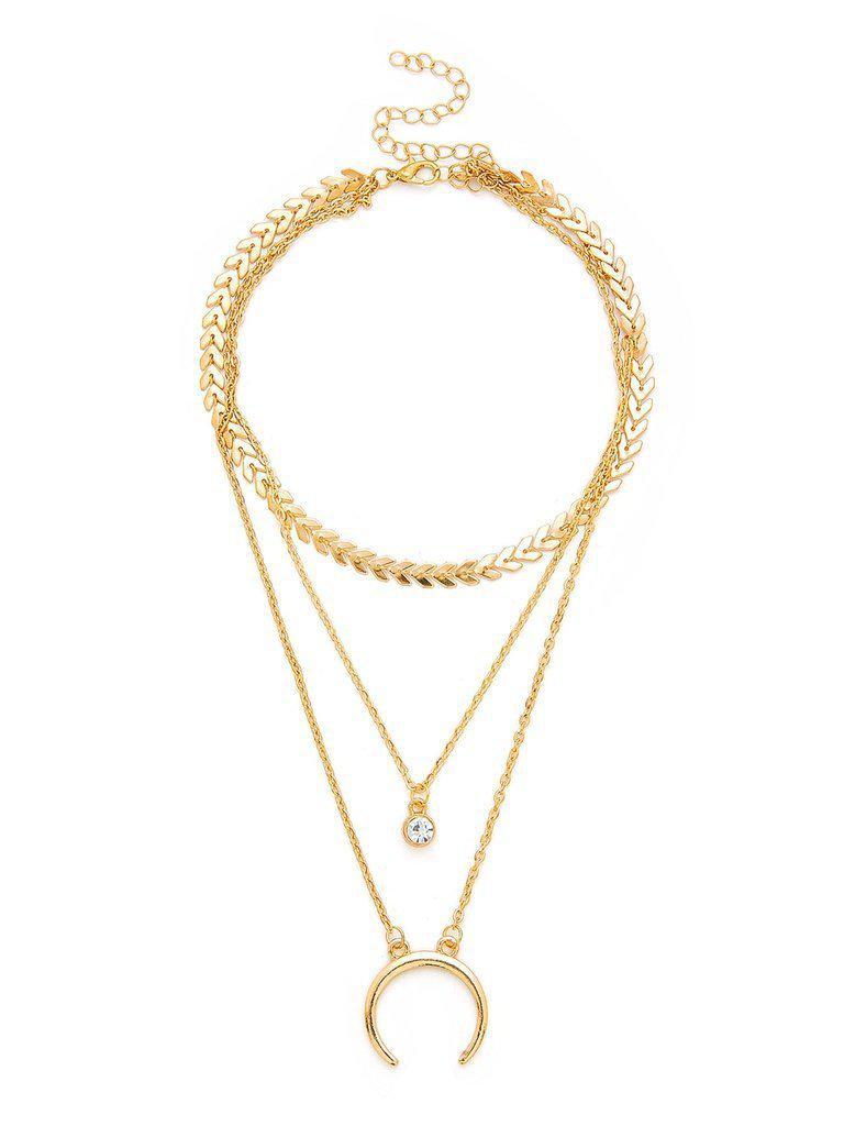 Horn Pendant Arrow Design Chain Necklace-jewelry-Des Mess