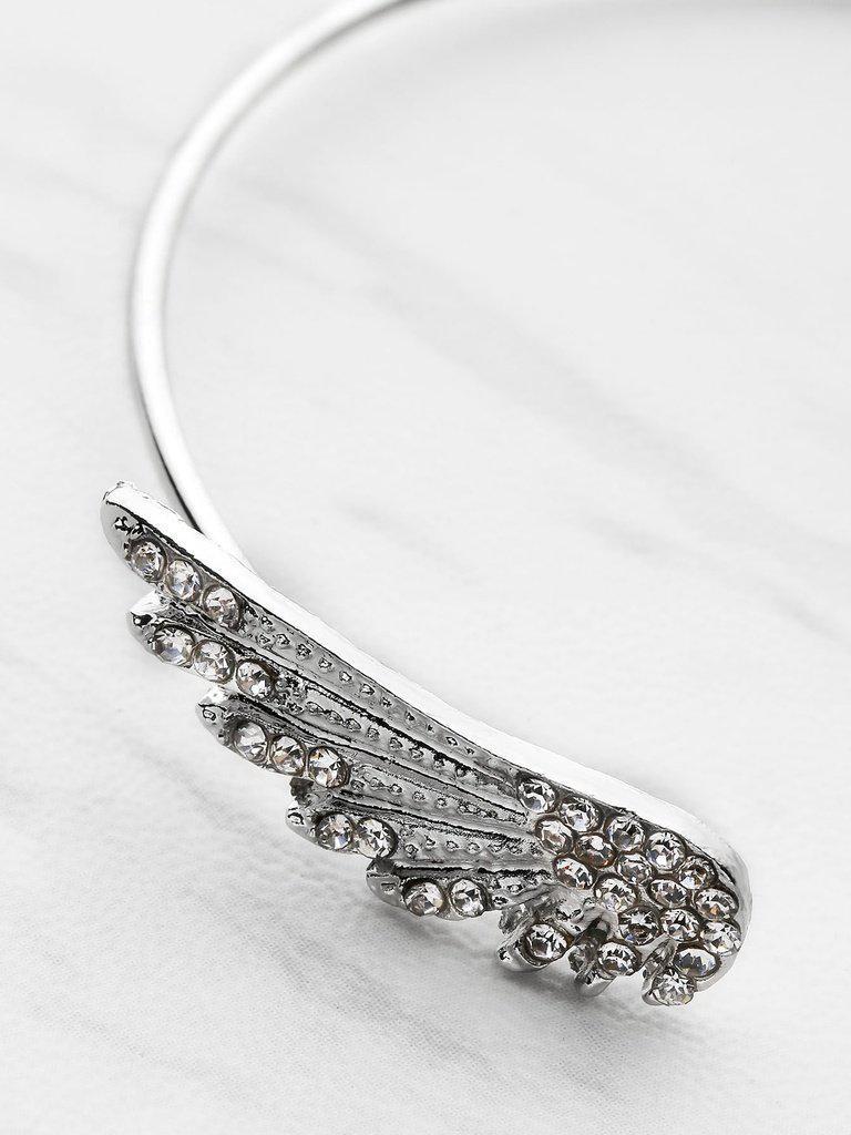 Rhinestone Embellished Wing Design Cuff Bracelet-jewelry-Des Mess