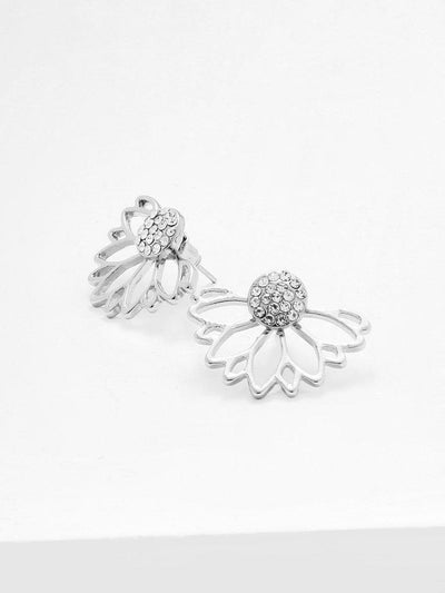 Open Lotus Flower Stud Earrings-jewelry-Des Mess
