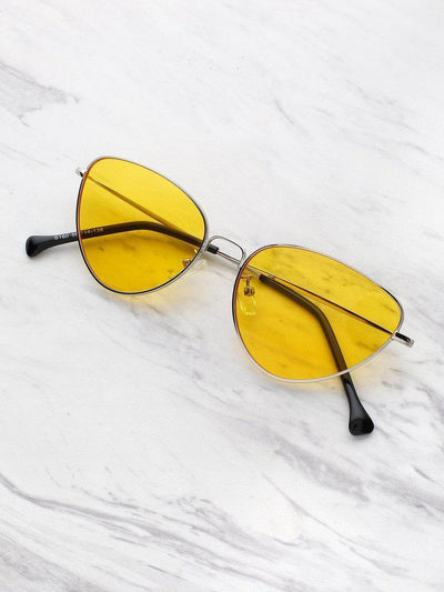 Oval Shaped Flat Lens Sunglasses-accessories-Des Mess