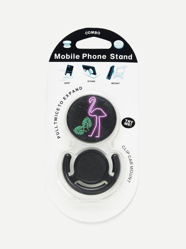 Flamingo Print Gasbag Phone Holder-others-Des Mess