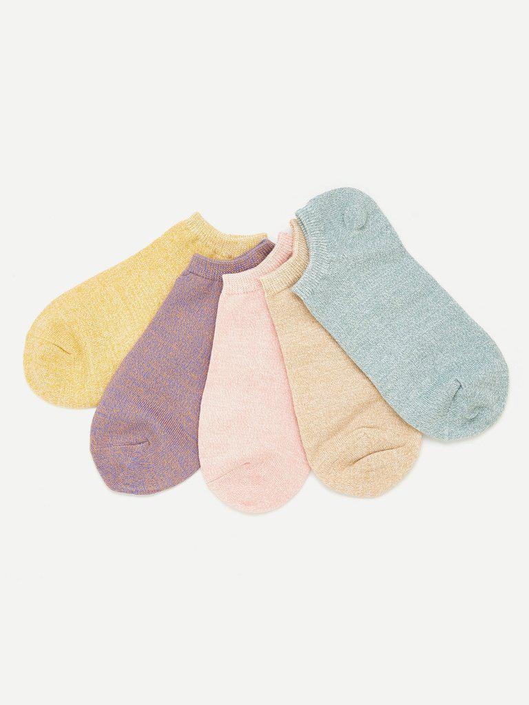 Cotton Invisible Ankle Socks 5pairs-accessories-Des Mess