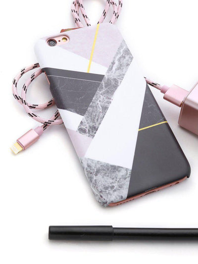 Color Block Marble Print iPhone Case-others-Des Mess