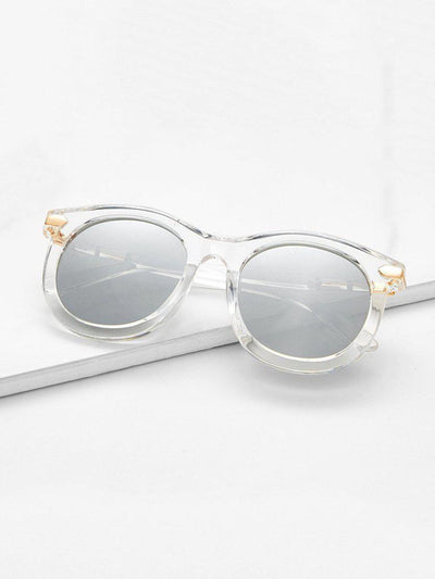 Clear Frame Mirror Lens Sunglasses-accessories-Des Mess