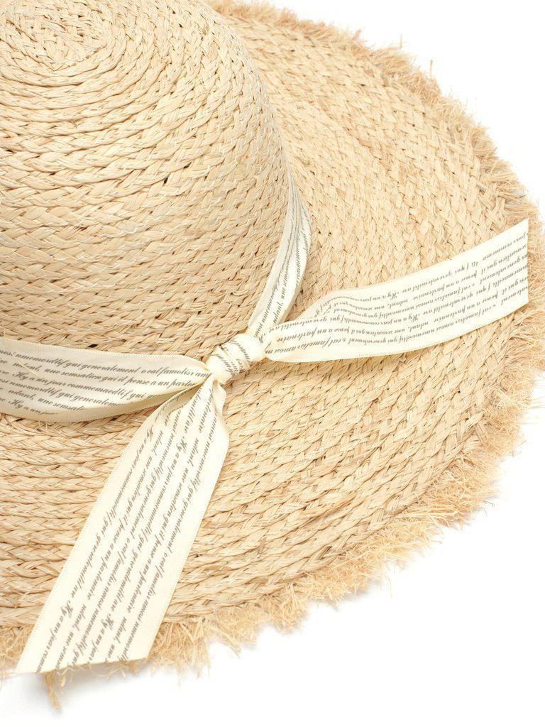 Knot Band Raw Trim Straw Hat-accessories-Des Mess