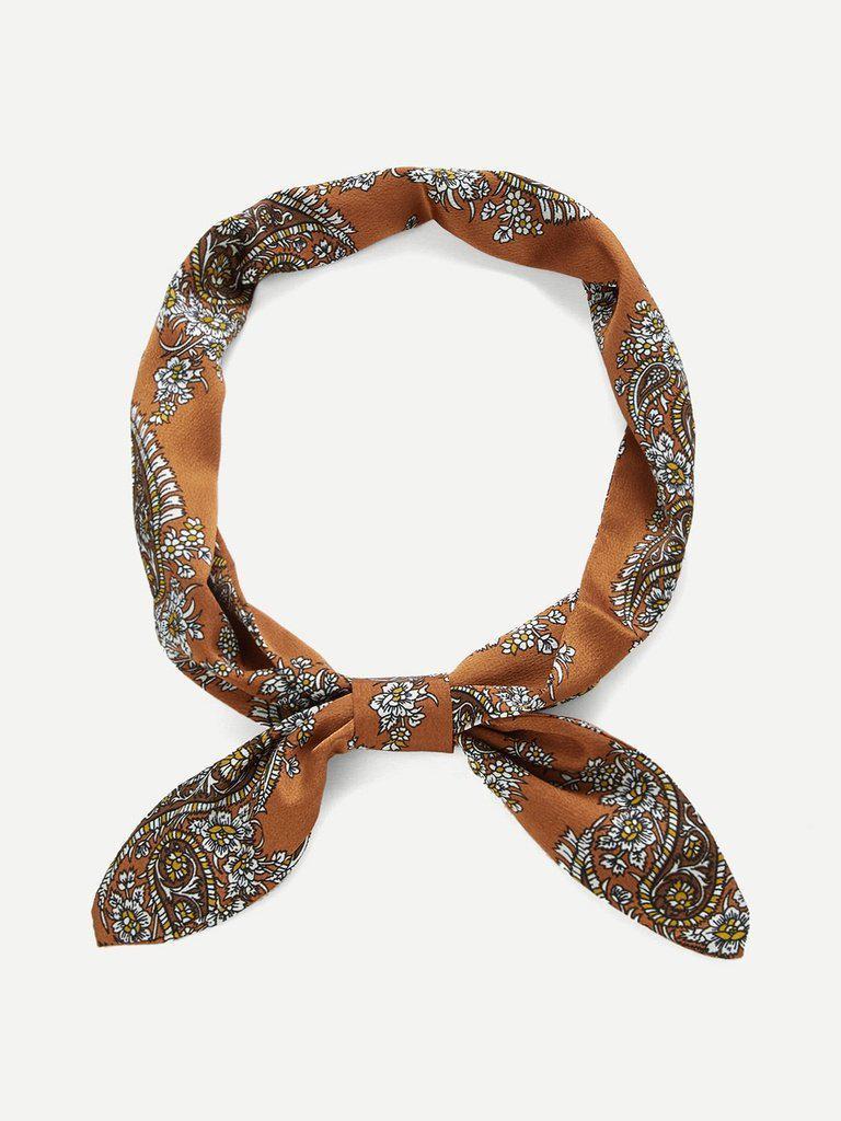 Paisley Print Twilly Scarf-accessories-Des Mess