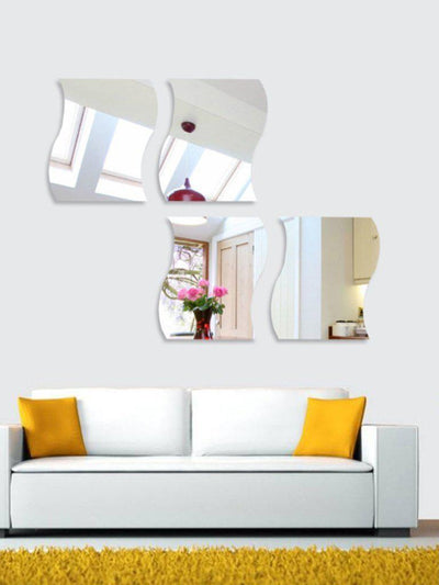 Wave Shape Mirror Wall Sticker Set 6pcs-others-Des Mess