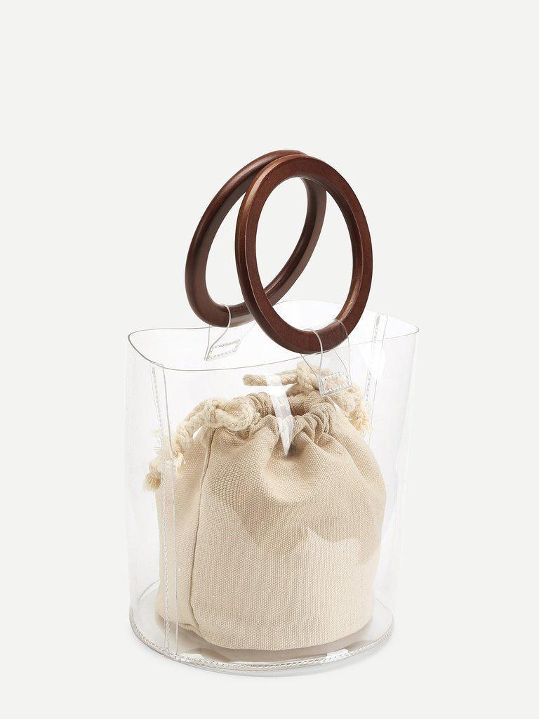 Clear Wooden Handle Bag-accessories-Des Mess