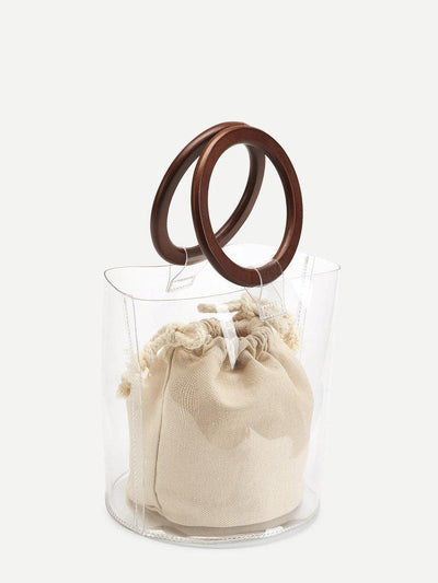 Clear Wooden Handle Bag-accessories-Des Mess