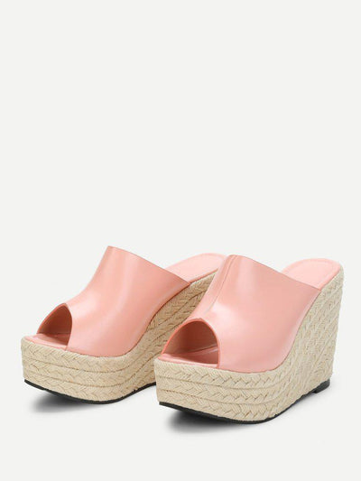 Peep Toe Espadrille Wedges-shoes-Des Mess