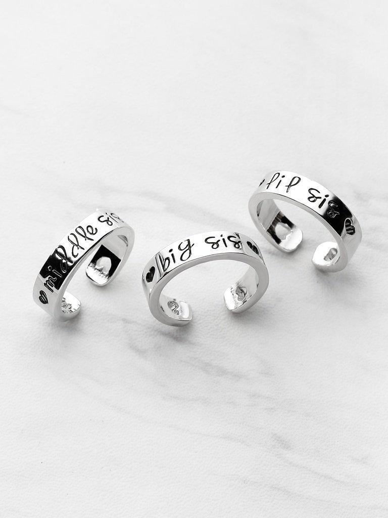 Heart Shaped Detail Friendship Rings 3pcs-jewelry-Des Mess