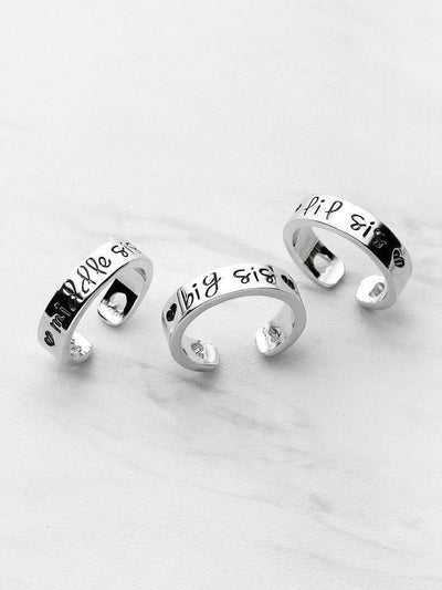 Heart Shaped Detail Friendship Rings 3pcs-jewelry-Des Mess