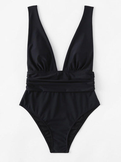 Plunge Neckline Swimsuit-swimwear-Des Mess