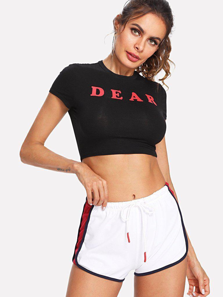 Contrast Panel Side Dolphin Shorts-bottom-Des Mess