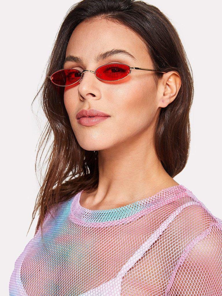 Flat Lens Metal Frame Sunglasses-accessories-Des Mess