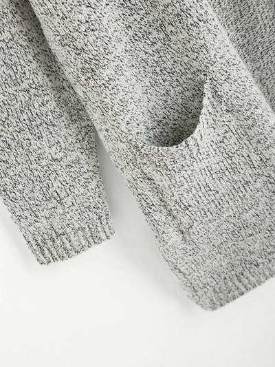 Drop Shoulder Marled Slub Cardigan-outerwear-Des Mess