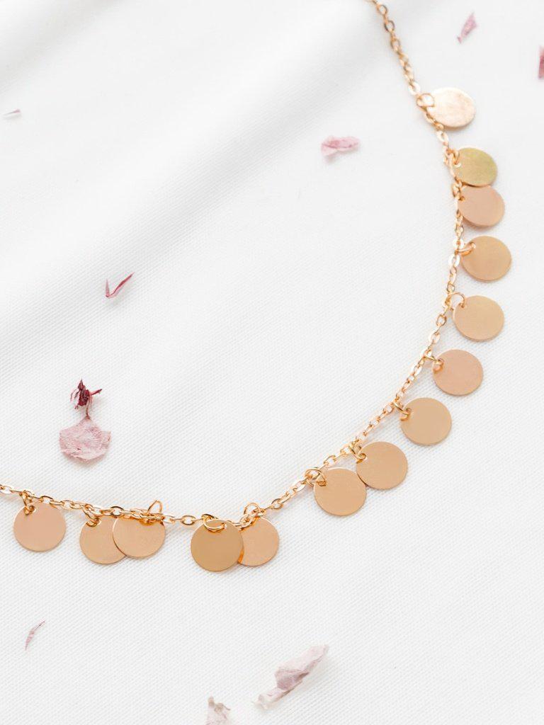 Gold Coin Fringe Statement Necklace-jewelry-Des Mess