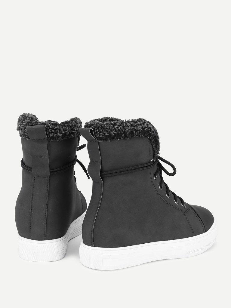 Lace Up Round Toe Ankle Boots-shoes-Des Mess