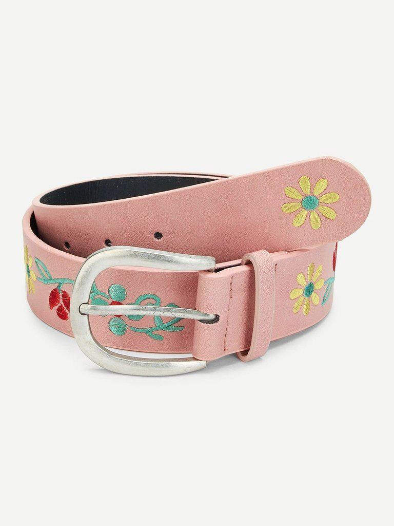 Embroidered Flower Belt-accessories-Des Mess