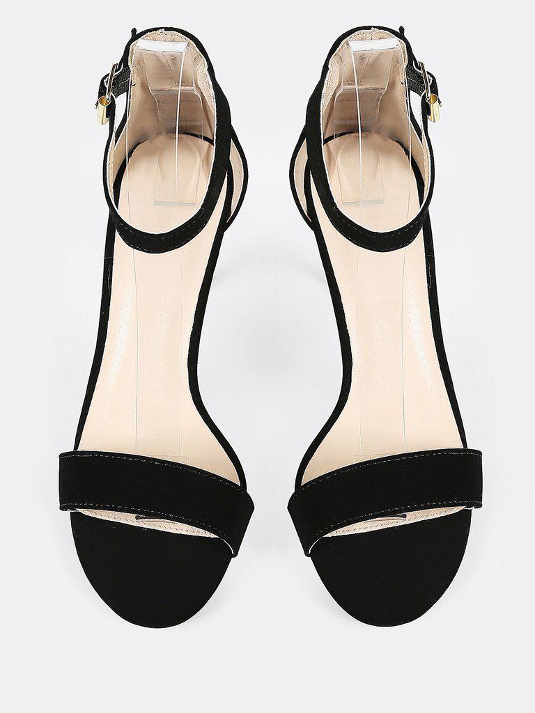 Single Band Open Toe Stiletto Heel BLACK-shoes-Des Mess