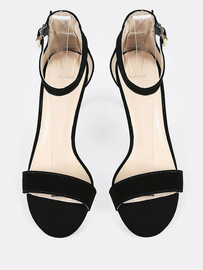 Single Band Open Toe Stiletto Heel BLACK-shoes-Des Mess
