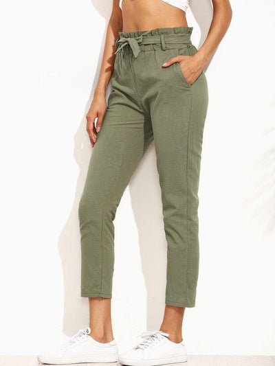 Frill Tie Waist Pants-bottom-Des Mess