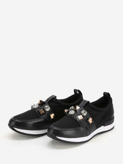 Studded Detail Low Top Sports Trainers-sportswear-Des Mess