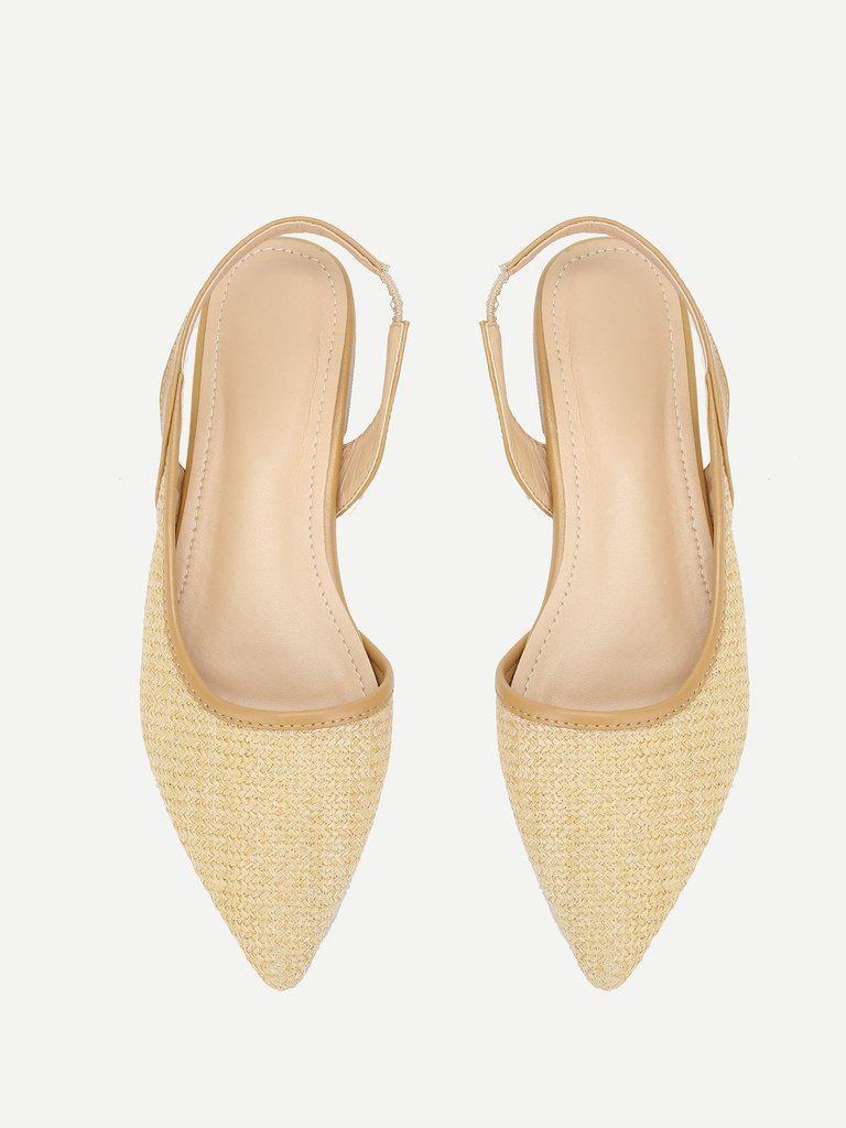 Pointed Toe Straw Flats-shoes-Des Mess
