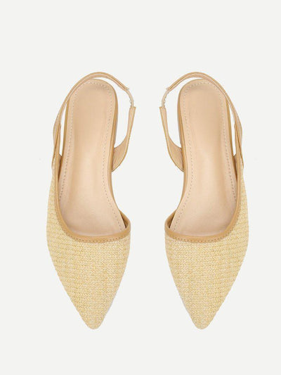 Pointed Toe Straw Flats-shoes-Des Mess