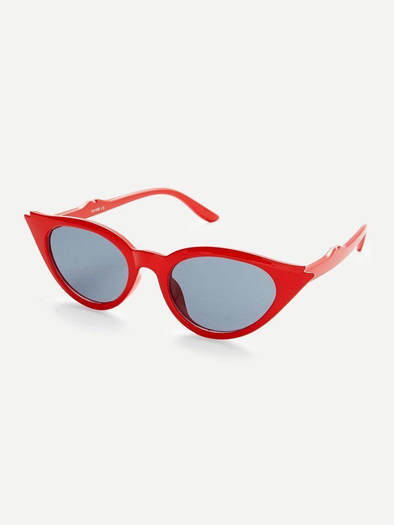 Cat Eye Flat Lens Sunglasses-accessories-Des Mess