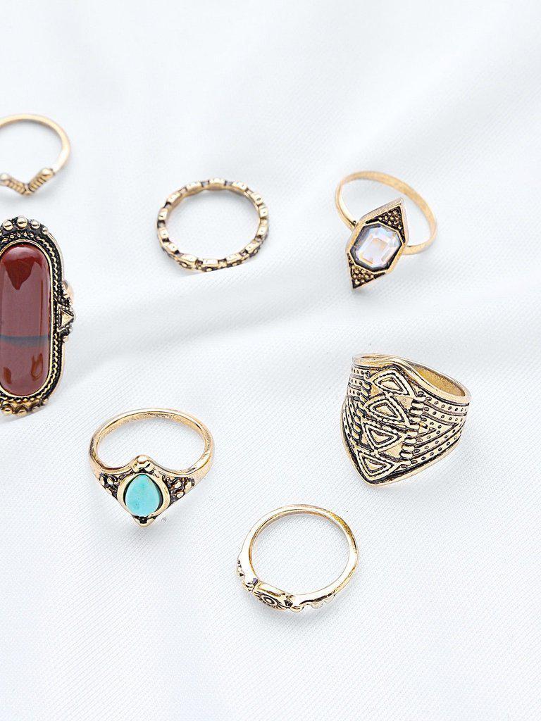 Mixed Rhinestone Ring Set-jewelry-Des Mess