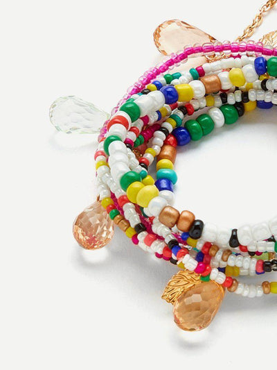 Color Block Layered Beaded Bracelet-jewelry-Des Mess
