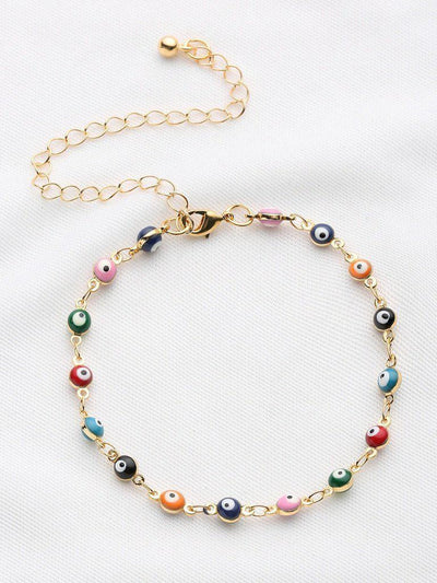 Colorful Beaded Design Chain Bracelet--Des Mess