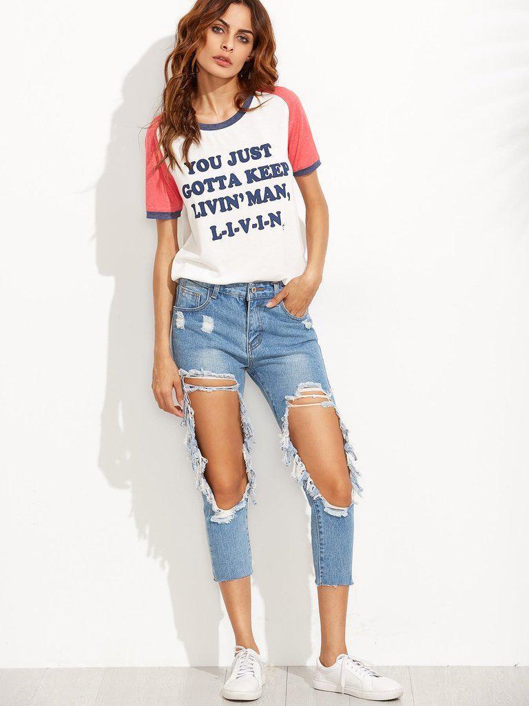Extreme Distressed Knees Jeans-bottom-Des Mess