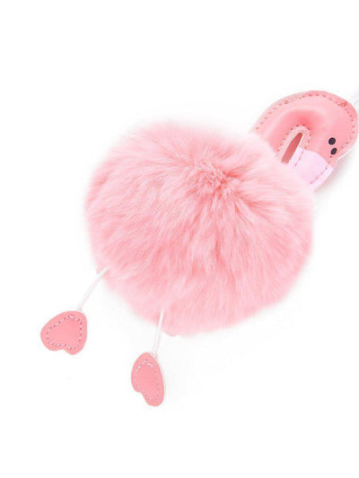 Flamingo Design Keychain With Pom Pom-others-Des Mess