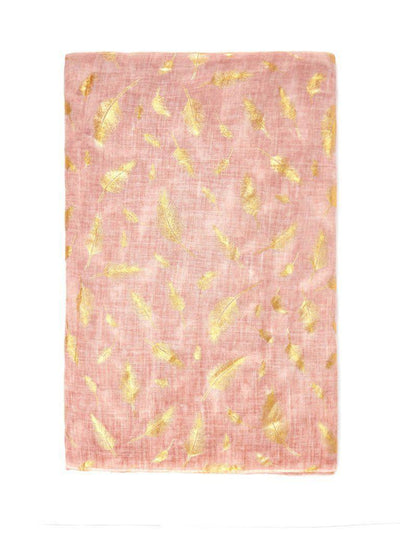 Feather Print Light Weight Scarf-accessories-Des Mess