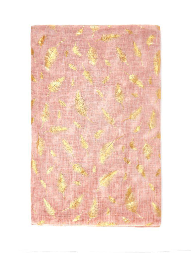 Feather Print Light Weight Scarf-accessories-Des Mess