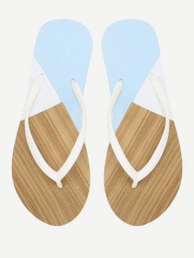 Color Block Flip Flops-shoes-Des Mess