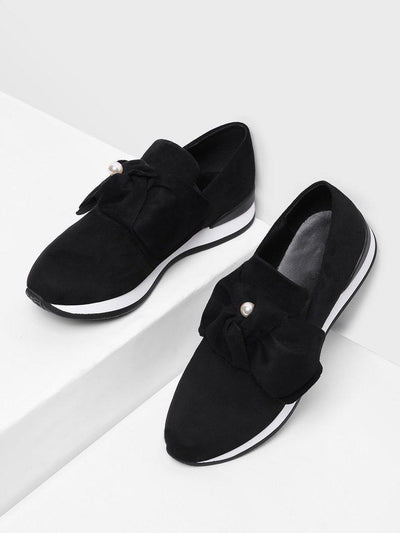 Bow Decorated Low Top Sneakers-shoes-Des Mess