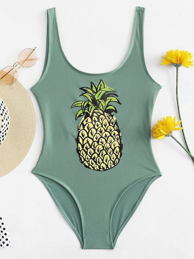 Pineapple Print Swimsuit-swimwear-Des Mess