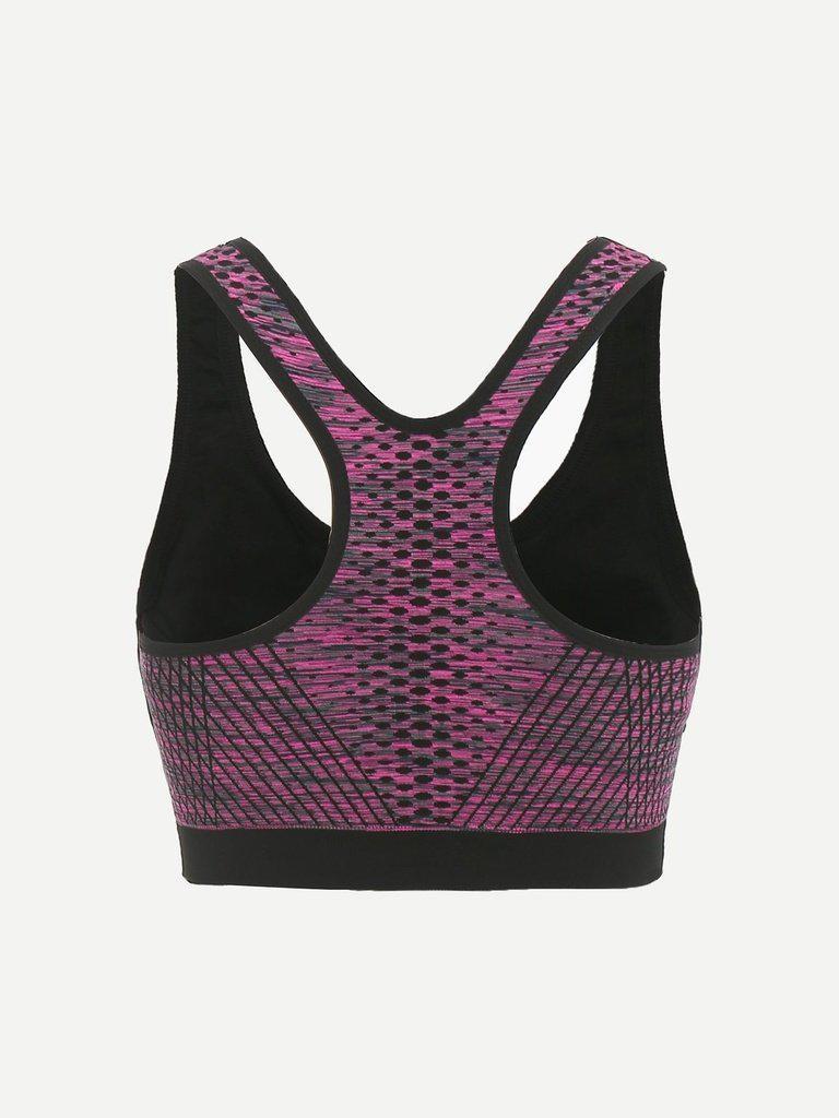 Zipper Front Sports Bra-sportswear-Des Mess