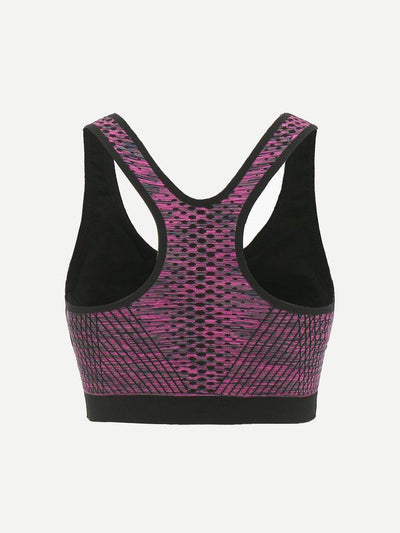 Zipper Front Sports Bra-sportswear-Des Mess