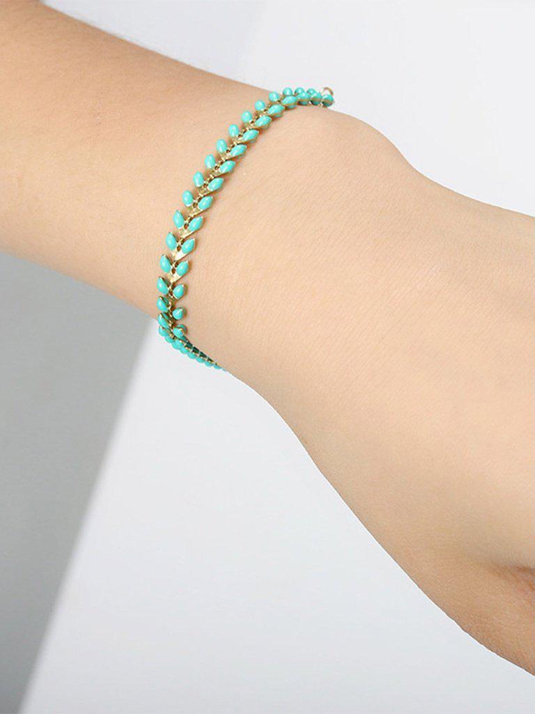 Leaf Shaped Chain Bracelet--Des Mess