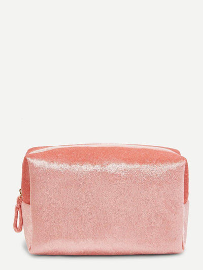 Velvet Zipper Makeup Bag-makeup-Des Mess